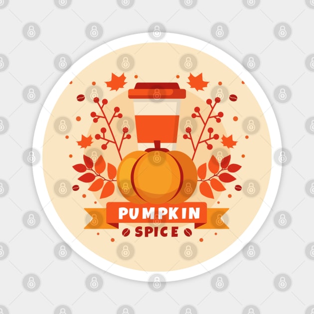 National Pumpkin Spice Day, coffee, fall leaves Magnet by HolidayBug